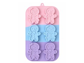 Molde silicona tricolor 6 hombres de jengibre